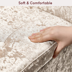Seville Crushed Velvet Storage Ottoman, Champagne UKFR