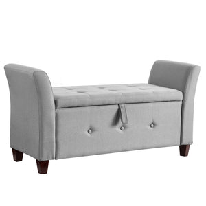Seville Linen Storage Ottoman, Light Grey UKFR