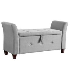 Seville Linen Storage Ottoman, Light Grey UKFR