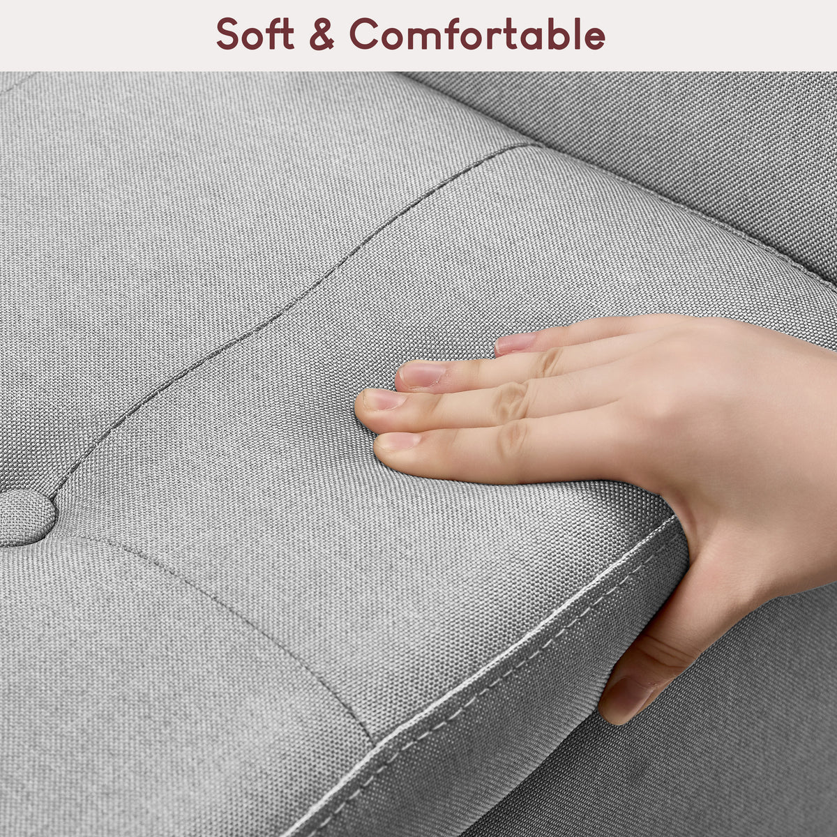 Seville Linen Storage Ottoman, Light Grey UKFR