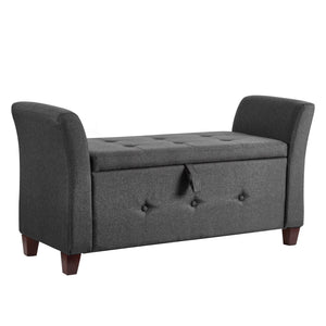 Seville Linen Storage Ottoman, Dark Grey UKFR