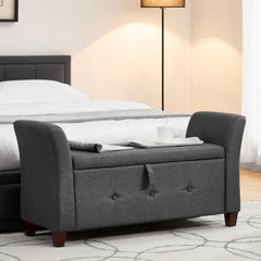 Seville Linen Storage Ottoman, Dark Grey UKFR