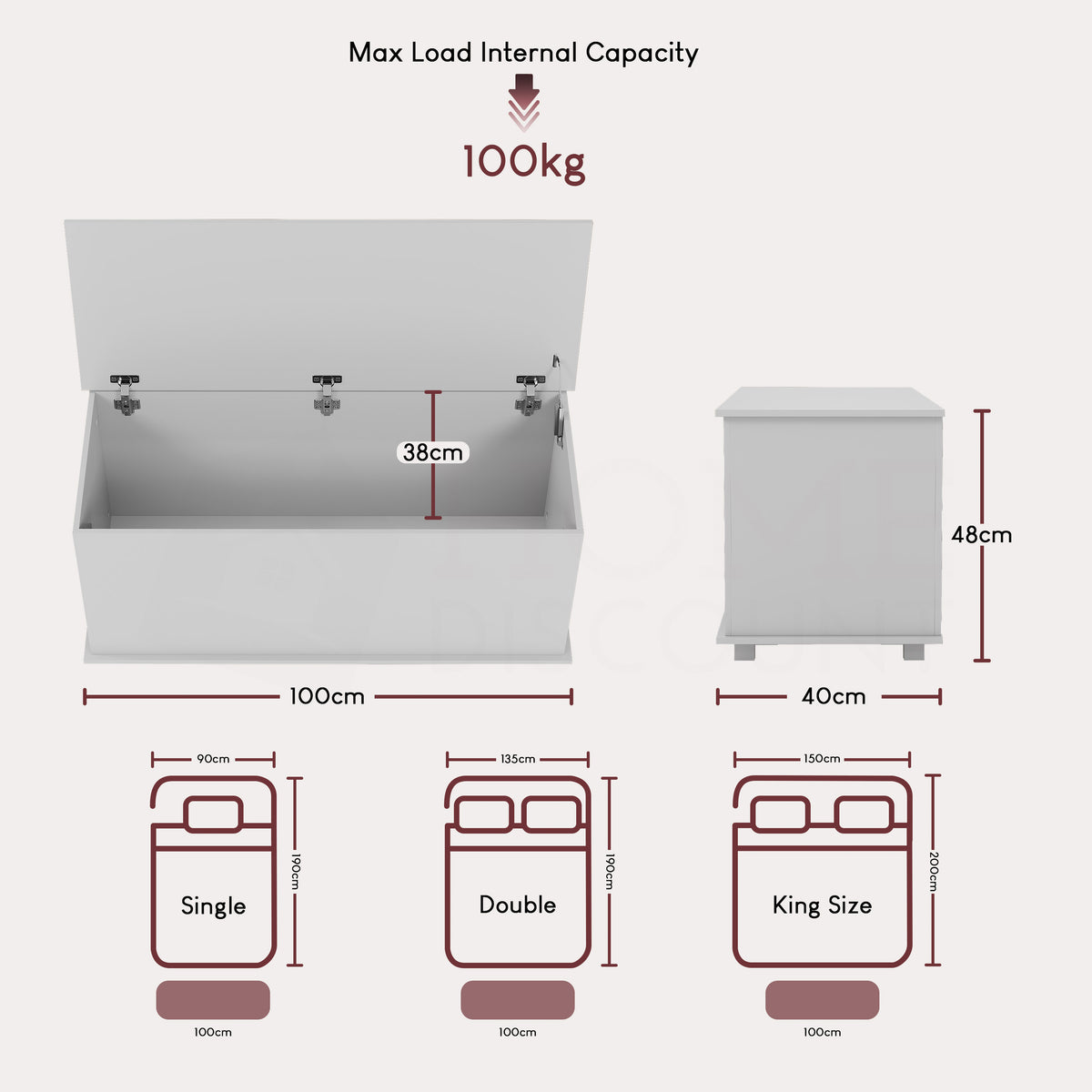Leon Storage Ottoman - White