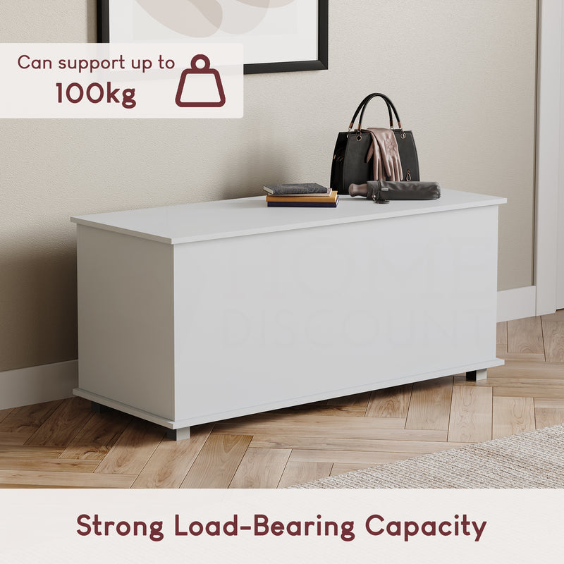 Leon Storage Ottoman, White