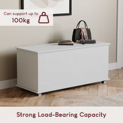 Leon Storage Ottoman, White