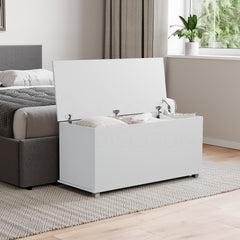 Leon Storage Ottoman, White