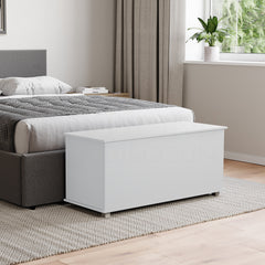 Leon Storage Ottoman, White