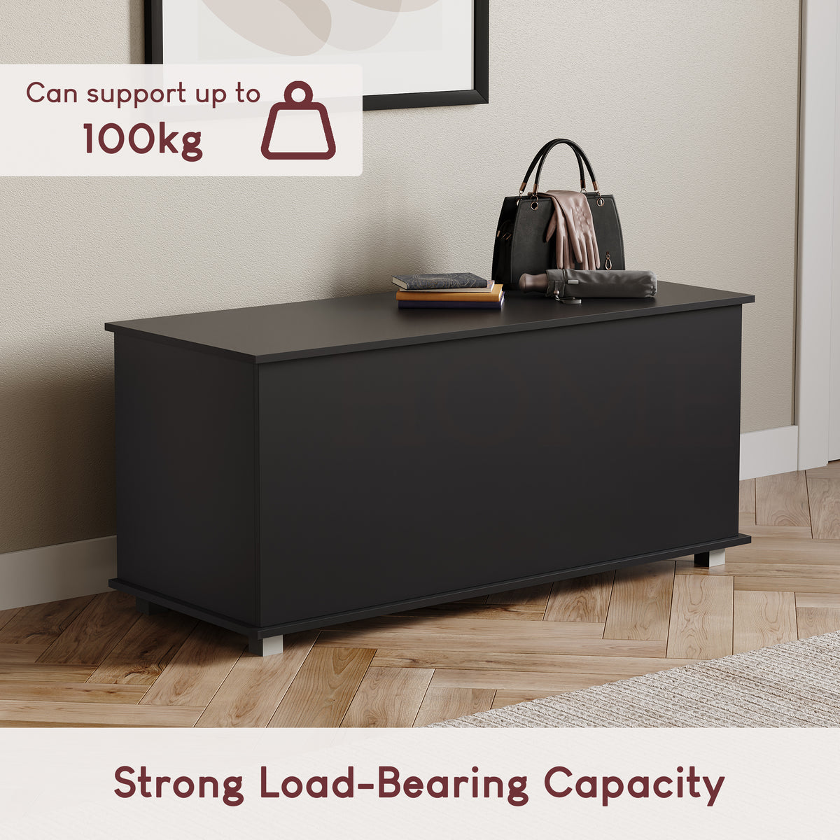 Leon Storage Ottoman - Black