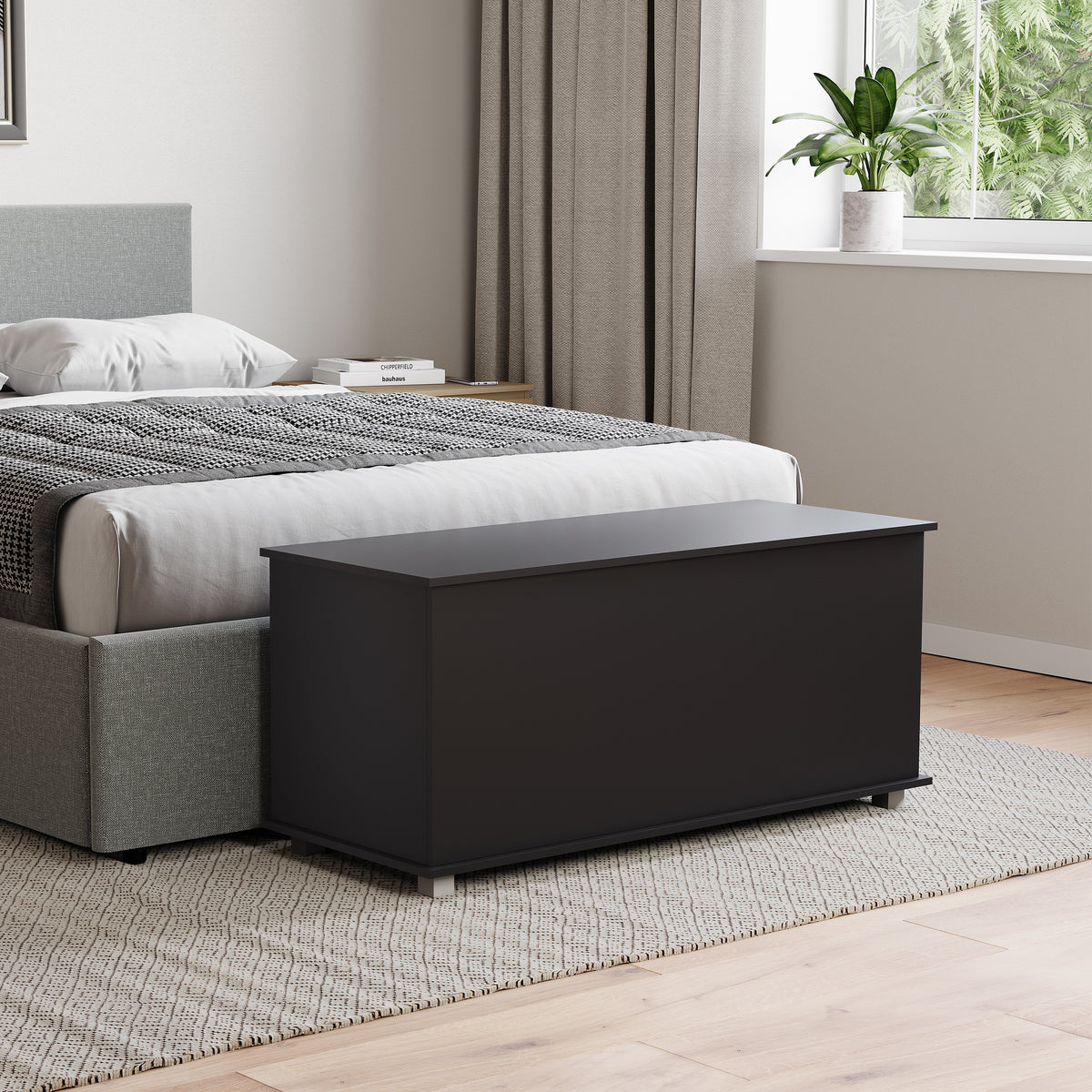 Leon Storage Ottoman - Black