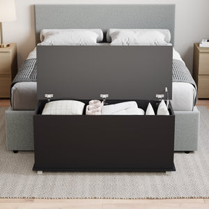 Leon Storage Ottoman - Black
