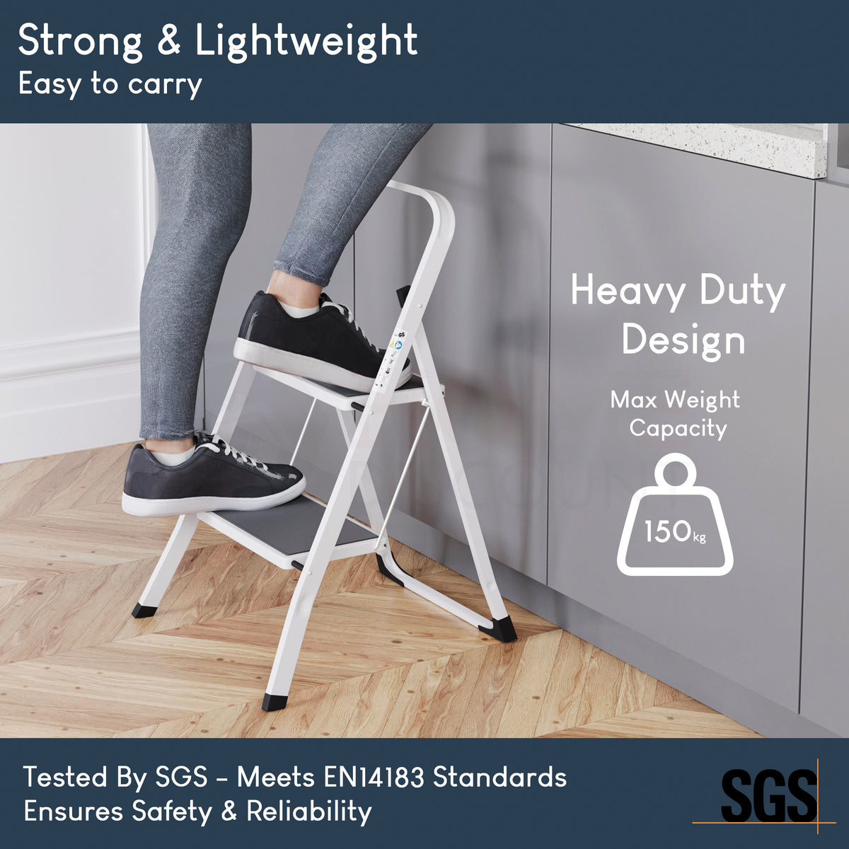2-Step Ladder With Anti-Slip Mat