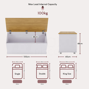 Arlington Storage Ottoman, White