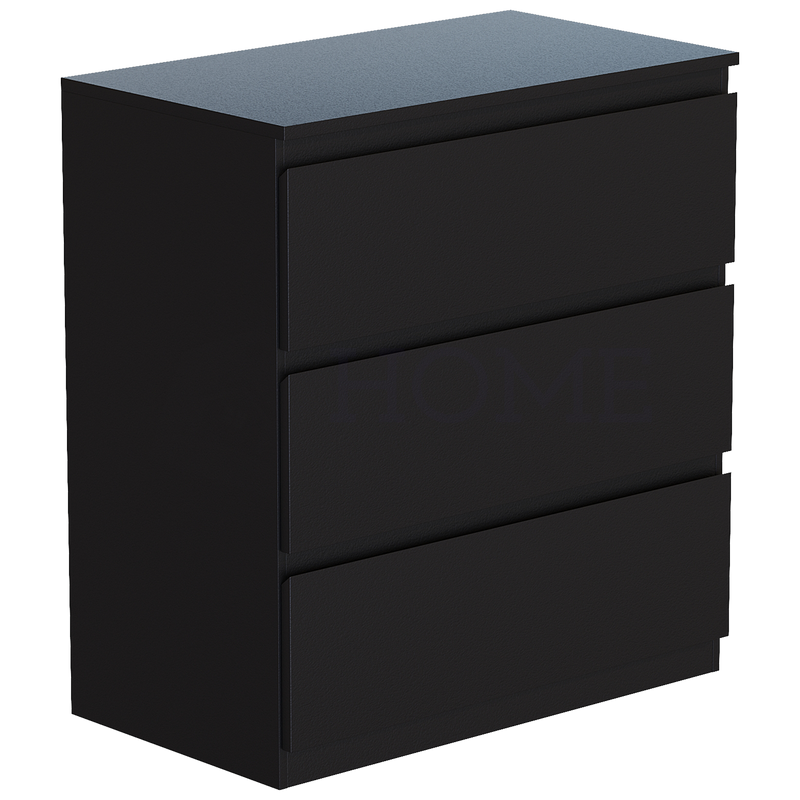 Denver 3 Drawer Chest, Black