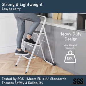 3-Step Ladder With Anti-Slip Mat