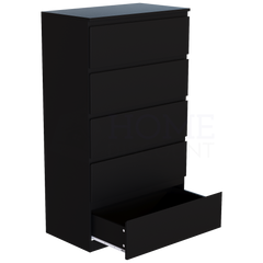 Denver 5 Drawer Chest Black Home Discount Ltd