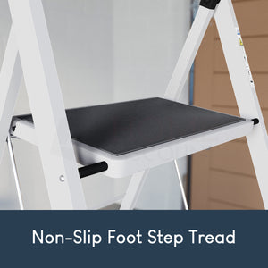 4-Step Ladder With Anti-Slip Matti-Slip Mat                                                      Product Colour: White, Black