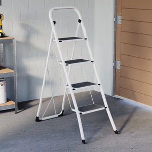 4-Step Ladder With Anti-Slip Matti-Slip Mat                                                      Product Colour: White, Black