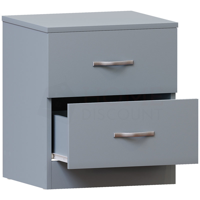 Riano 2 Drawer Bedside Chest, Grey