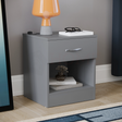Riano 1 Drawer Bedside Chest Grey Bedroom Storage Unit
