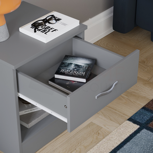 Riano 1-Drawer Bedside Chest, Grey