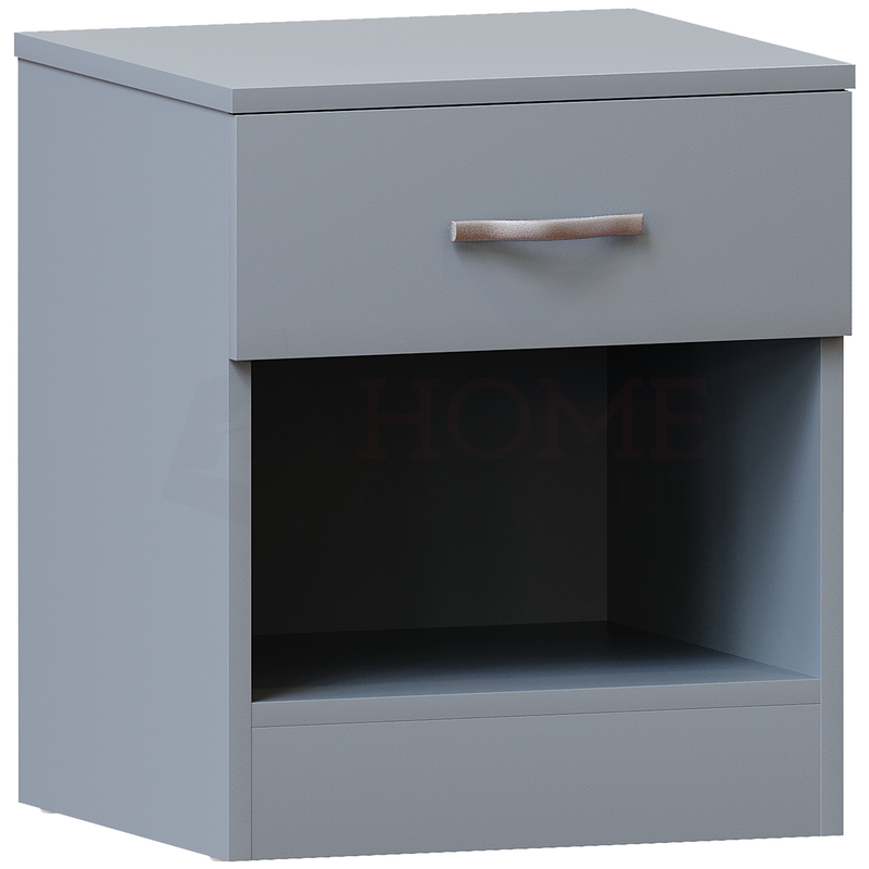 Riano 1-Drawer Bedside Chest - Grey