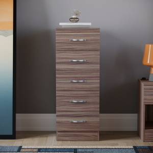 Riano 5-Drawer Narrow Chest - Walnut