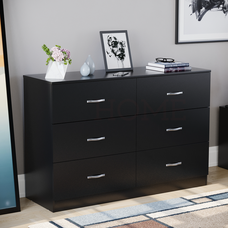 Riano 6 Drawer Chest, Black