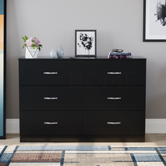 Riano 6 Drawer Chest, Black