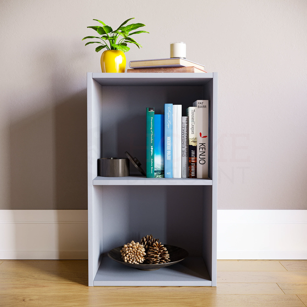Oxford 2-Tier Cube Bookcase - Grey