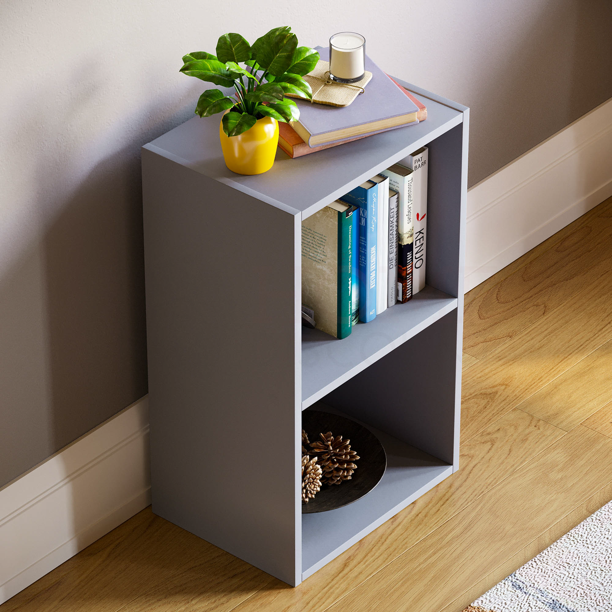 Oxford 2-Tier Cube Bookcase - Grey