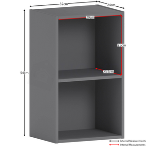 Oxford 2-Tier Cube Bookcase - Grey