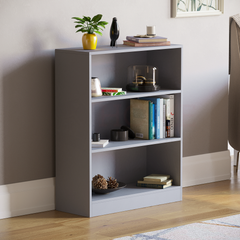 Cambridge 3-Tier Low Bookcase - Grey