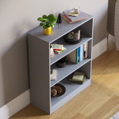 Cambridge 3-Tier Low Bookcase - Grey