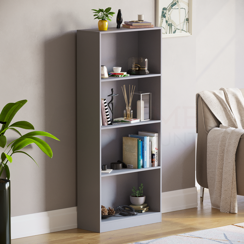 Cambridge 4 Tier Large Bookcase, Grey