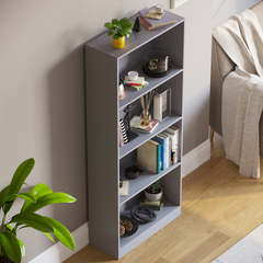 Cambridge 4 Tier Large Bookcase, Grey