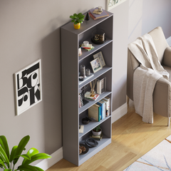 Cambridge 5-Tier Extra Large Bookcase - Grey