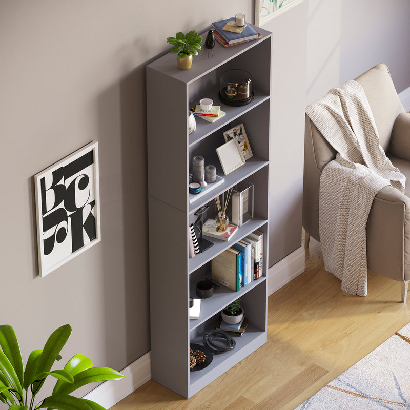 Cambridge 5-Tier Extra Large Bookcase - Grey