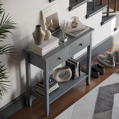 Windsor 2 Drawer Console Table, Grey