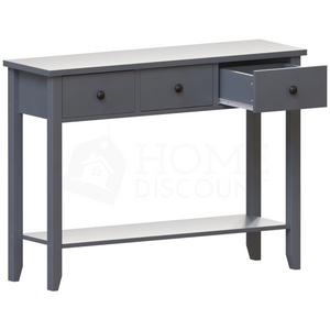 Windsor 3-Drawer Console Table - Grey