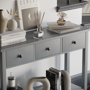 Windsor 3-Drawer Console Table - Grey