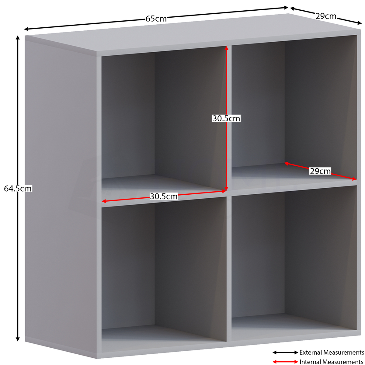 Durham 4-Cube Storage Unit - Grey