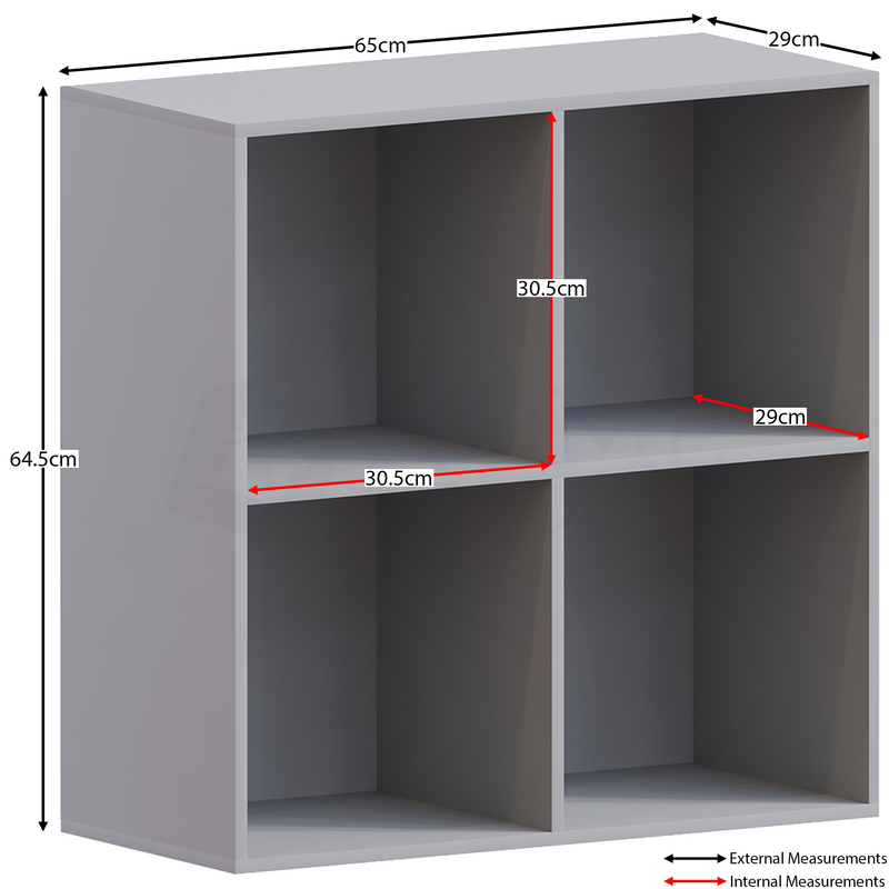 Durham 2x2 Cube Storage Unit, Grey