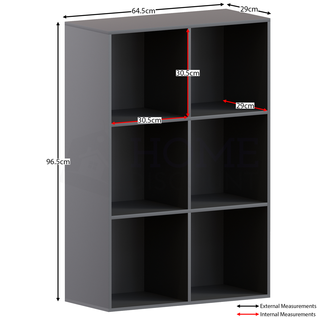 Durham 6-Cube Storage Unit - Black