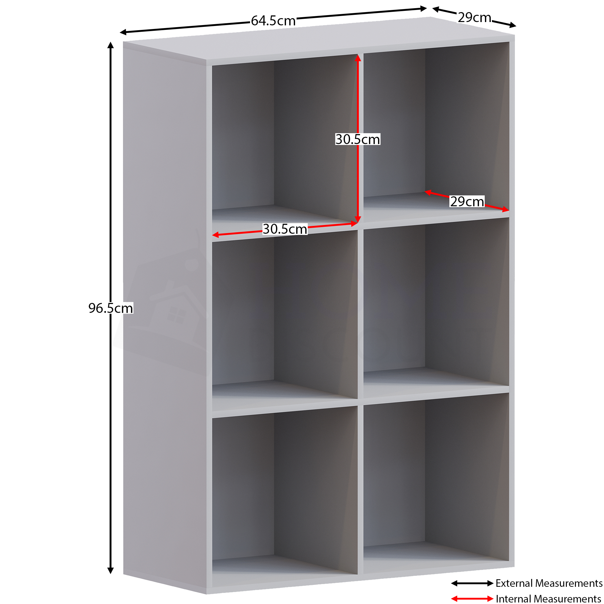 Durham 2x3 Cube Storage Unit Grey Home Discount Ltd