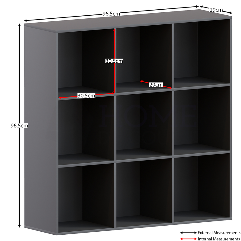 Durham 3x3 Cube Storage Unit, Black