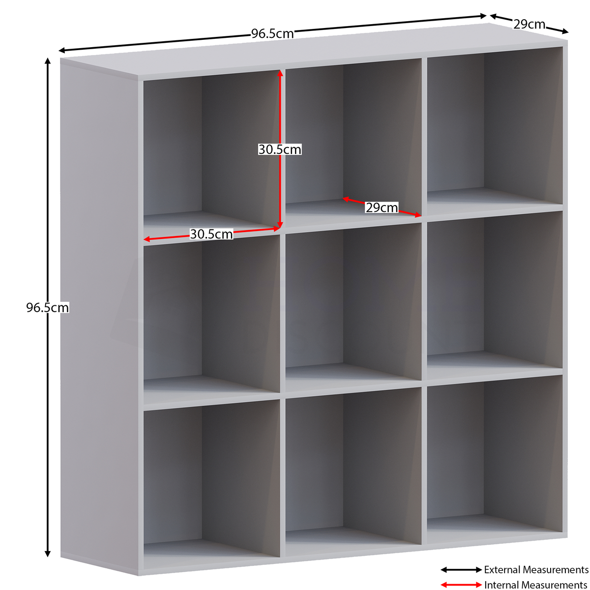 Durham 9-Cube Storage Unit - Grey