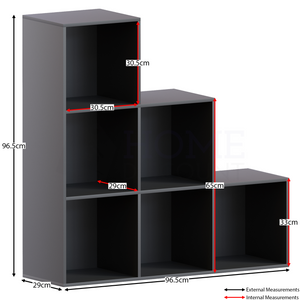 Durham 6-Cube Staircase Storage Unit - Black