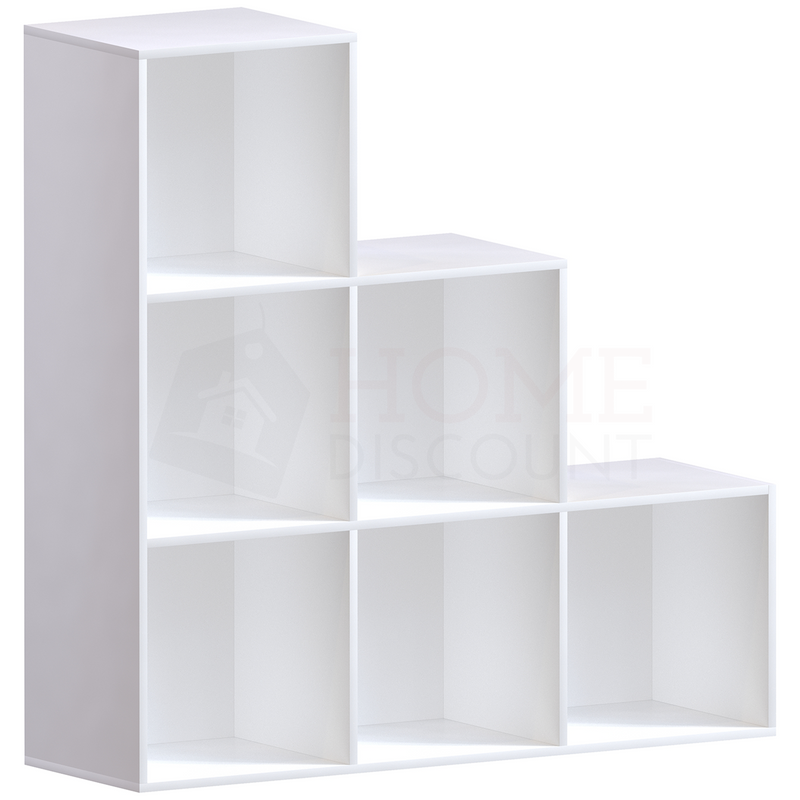 Durham 6 Cube Staircase Storage Unit White Home Discount Ltd
