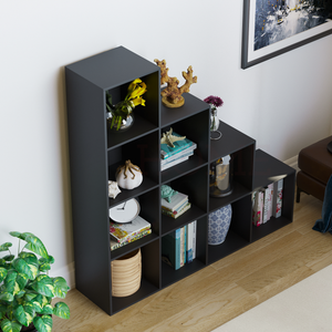 Durham 10-Cube Staircase Storage Unit - Black