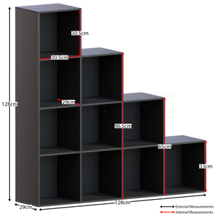 Durham 10-Cube Staircase Storage Unit - Black